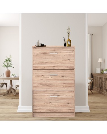 Scarpiera Nepo 3 scomparti colore rovere