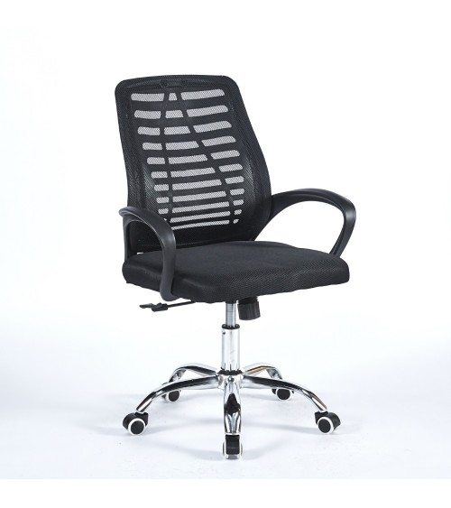 Poltrona ufficio New Bisk 48x51x88 cm. con mesh nero e base cromata
