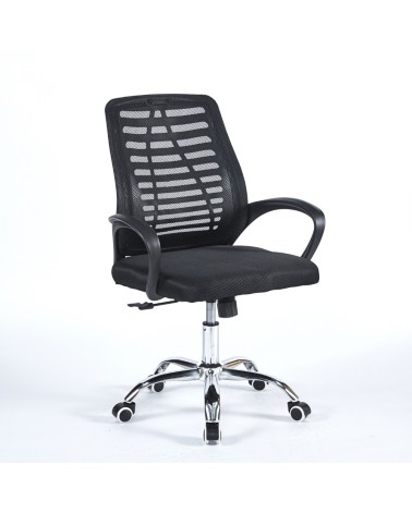 Poltrona ufficio New Bisk 48x51x88 cm. con mesh nero e base cromata