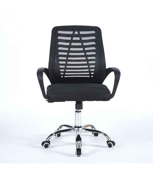 Poltrona ufficio New Bisk 48x51x88 cm. con mesh nero e base cromata