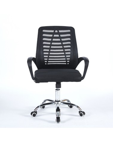 Poltrona ufficio New Bisk 48x51x88 cm. con mesh nero e base cromata