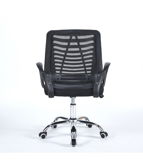 Poltrona ufficio New Bisk 48x51x88 cm. con mesh nero e base cromata