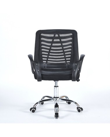 Poltrona ufficio New Bisk 48x51x88 cm. con mesh nero e base cromata
