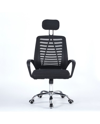 Poltrona ufficio Colin 46x62x107 cm. in tessuto e mesh nero e base cromata