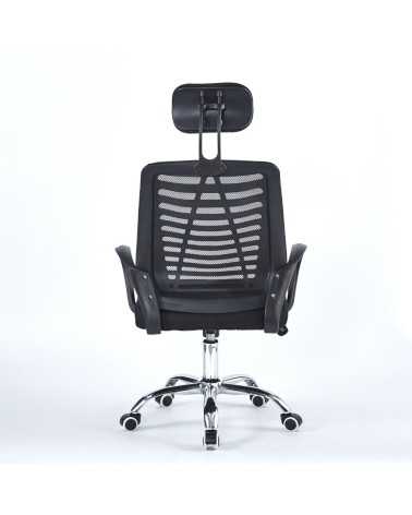 Poltrona ufficio Colin 46x62x107 cm. in tessuto e mesh nero e base cromata