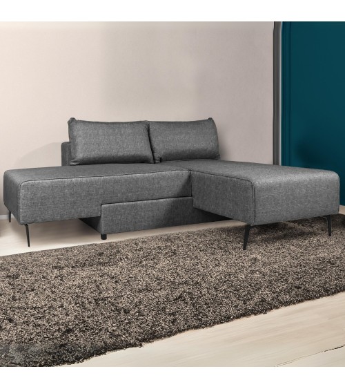 Divano letto angolare Armada in tessuto Mina 11 grigio