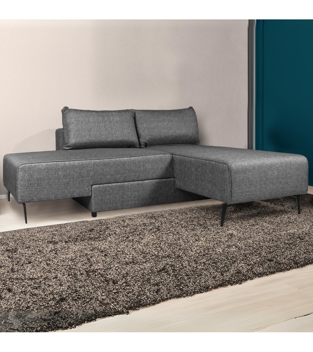 Divano letto angolare Armada in tessuto Mina 11 grigio