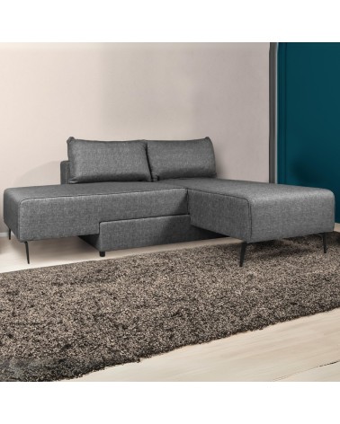 Divano letto angolare Armada in tessuto Mina 11 grigio