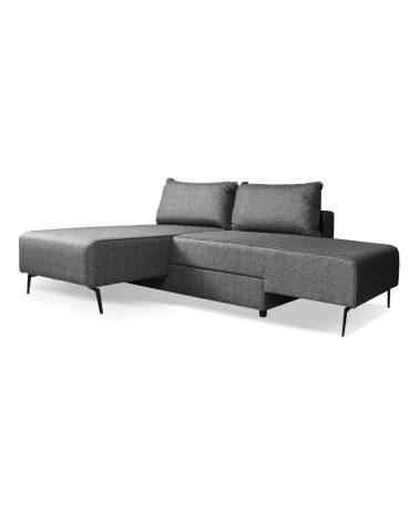 Divano letto angolare Armada in tessuto Mina 11 grigio