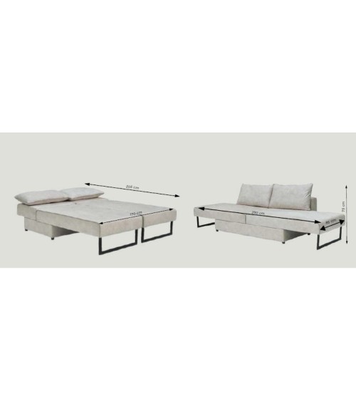 Divano letto angolare Armada in tessuto Mina 11 grigio