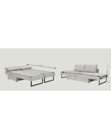 Divano letto angolare Armada in tessuto Mina 11 grigio