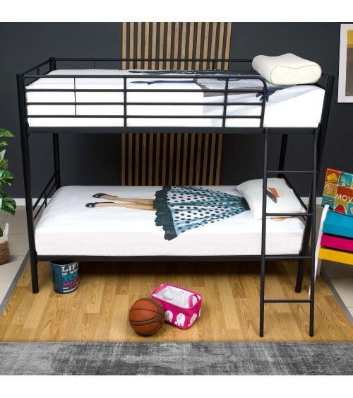 Letto a castello Monza in metallo nero