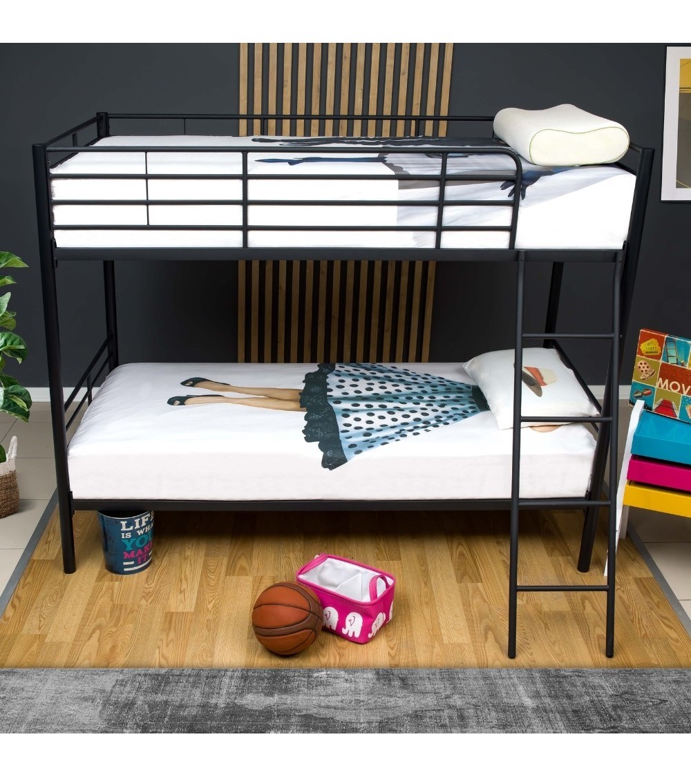 Letto a castello Monza in metallo nero