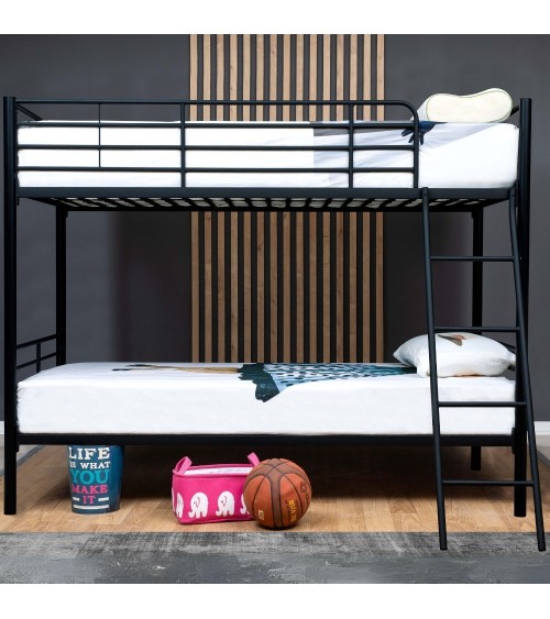 Letto a castello Monza in metallo nero