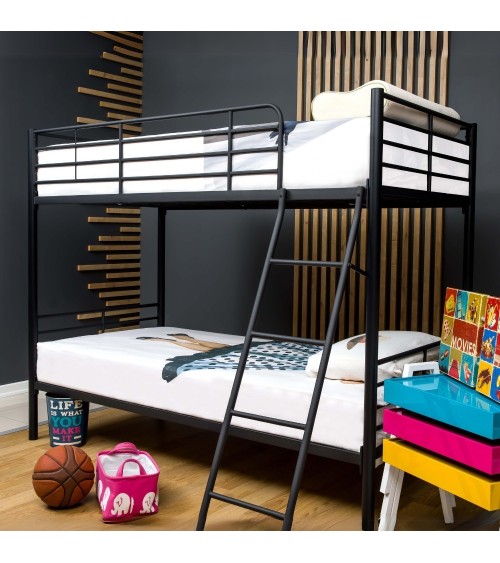 Letto a castello Monza in metallo nero