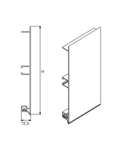 Zoccolo alluminio H10 barra 4 mtl ZOCCH10ALL
