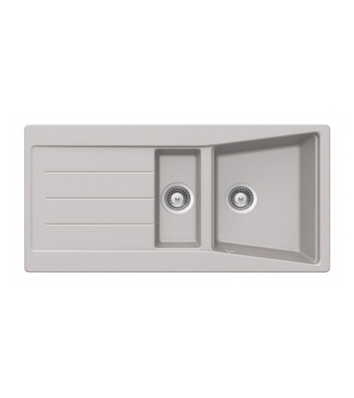 Lavello Smeg LS102AL 100x500 cm 1+1/2 vasche con gocciolatoio reversibile alluminio