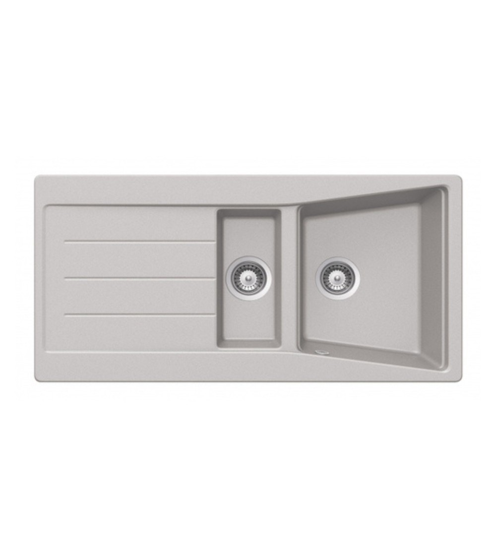 Lavello Smeg LS102AL 100x500 cm 1+1/2 vasche con gocciolatoio reversibile alluminio