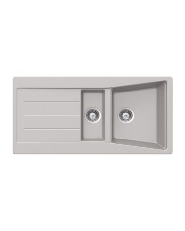 Lavello Smeg LS102AL 100x500 cm 1+1/2 vasche con gocciolatoio reversibile alluminio