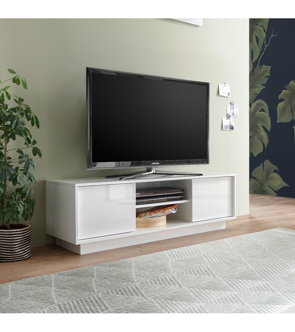Base tv Ice colore bianco lucido