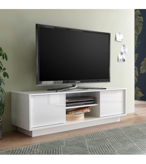 Base tv Ice colore bianco lucido