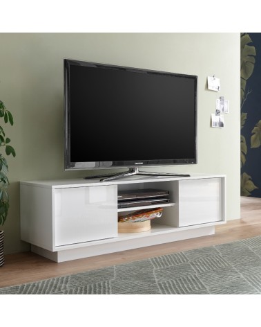 Base tv Ice colore bianco lucido
