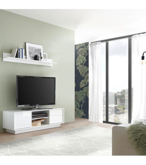 Base tv Ice colore bianco lucido