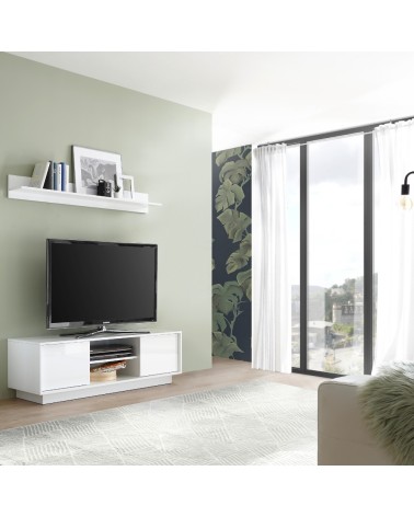Base tv Ice colore bianco lucido