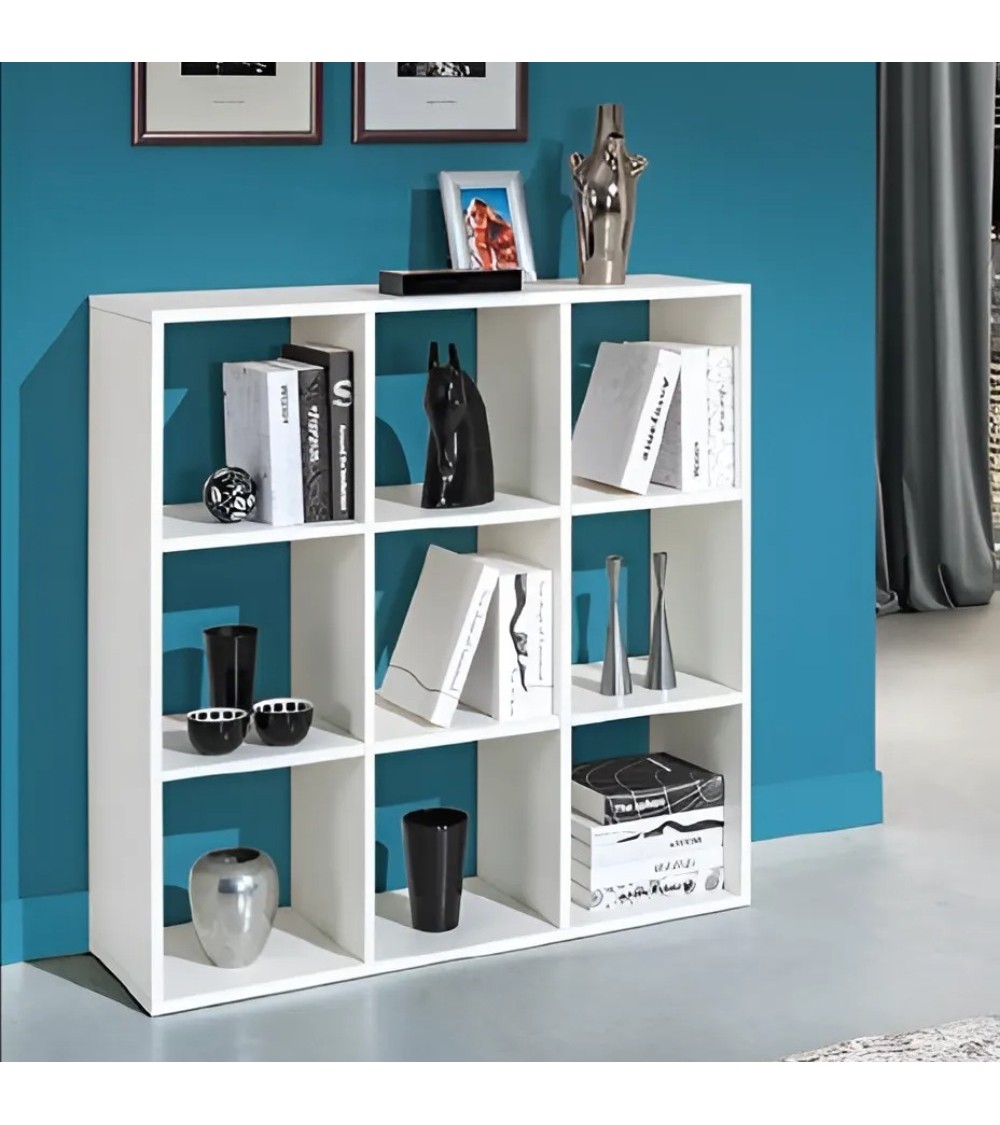 Libreria Hawai 9 compartimenti colore bianco larice