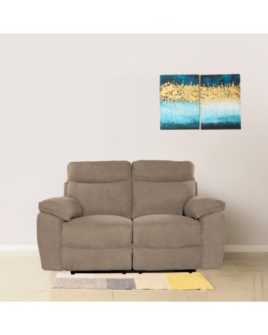 Divano recliner Boston 2 posti elettrico in tessuto giulia 9703 cappuccino