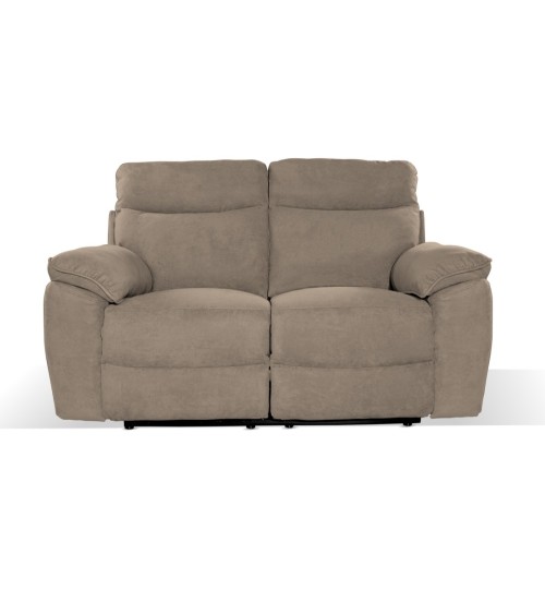 Divano recliner Boston 2 posti elettrico in tessuto giulia 9703 cappuccino