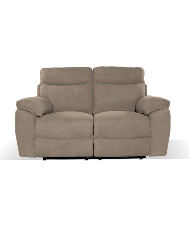 Divano recliner Boston 2 posti elettrico in tessuto giulia 9703 cappuccino