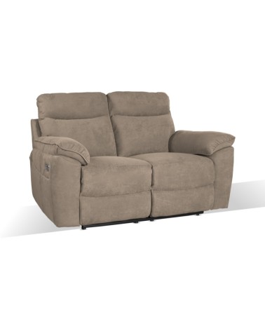 Divano recliner Boston 2 posti elettrico in tessuto giulia 9703 cappuccino