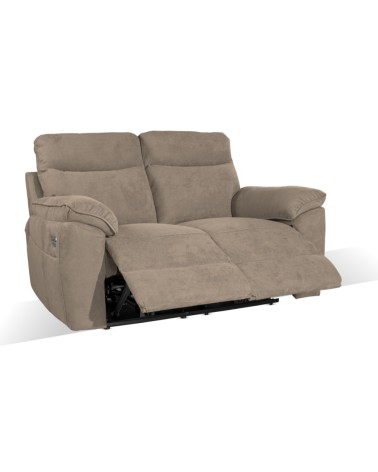 Divano recliner Boston 2 posti elettrico in tessuto giulia 9703 cappuccino