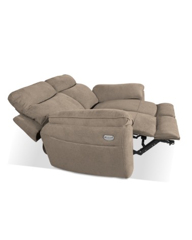 Divano recliner Boston 2 posti elettrico in tessuto giulia 9703 cappuccino