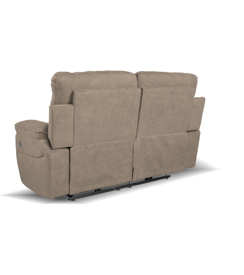 Divano recliner Boston 2 posti elettrico in tessuto giulia 9703 cappuccino