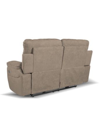 Divano recliner Boston 2 posti elettrico in tessuto giulia 9703 cappuccino