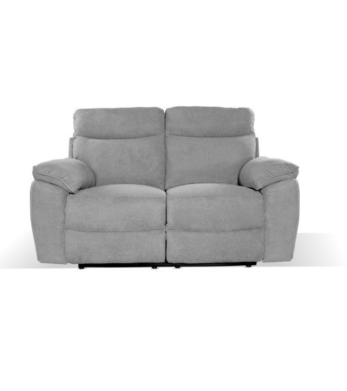 Divano recliner Boston 2 posti elettrico in tessuto giulia 9713 grigio