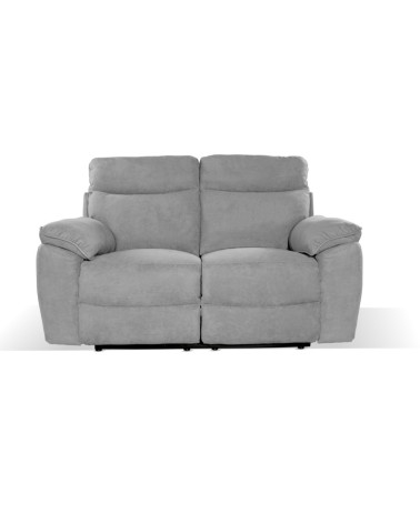 Divano recliner Boston 2 posti elettrico in tessuto giulia 9713 grigio
