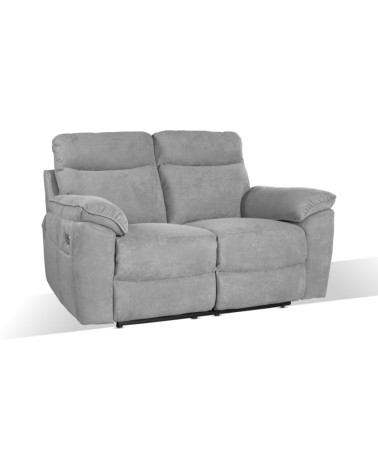 Divano recliner Boston 2 posti elettrico in tessuto giulia 9713 grigio