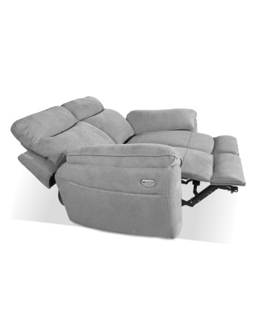 Divano recliner Boston 2 posti elettrico in tessuto giulia 9713 grigio