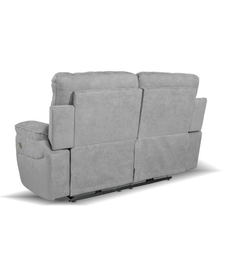 Divano recliner Boston 2 posti elettrico in tessuto giulia 9713 grigio