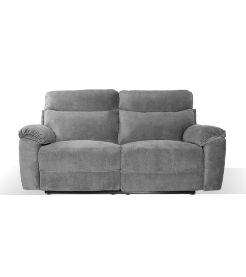 Divano recliner Boston 3 posti elettrico in tessuto giulia 9713 grigio