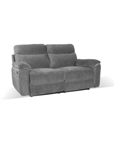Divano recliner Boston 3 posti elettrico in tessuto giulia 9713 grigio