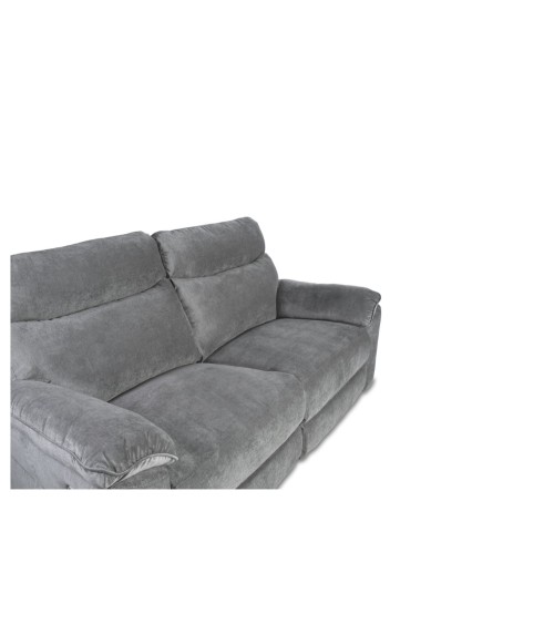 Divano recliner Boston 3 posti elettrico in tessuto giulia 9713 grigio
