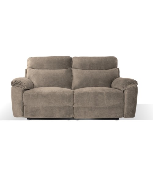 Divano recliner Boston 3 posti elettrico in tessuto giulia 9703 cappuccino