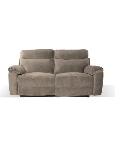 Divano recliner Boston 3 posti elettrico in tessuto giulia 9703 cappuccino