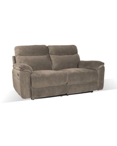 Divano recliner Boston 3 posti elettrico in tessuto giulia 9703 cappuccino