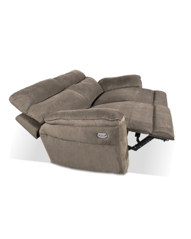Divano recliner Boston 3 posti elettrico in tessuto giulia 9703 cappuccino