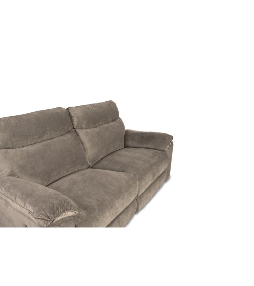 Divano recliner Boston 3 posti elettrico in tessuto giulia 9703 cappuccino